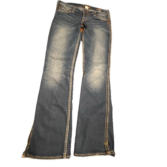 Silver Jeans Frances 18" Boot Womens Size 30W/33L Y2K Dark Wash Thick Stitched - Picture 4 of 16